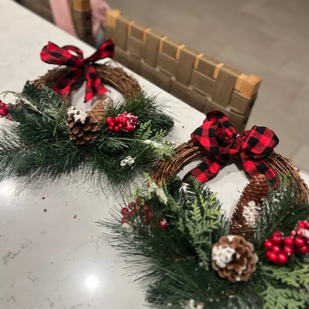 (2) Small Christmas Wreaths